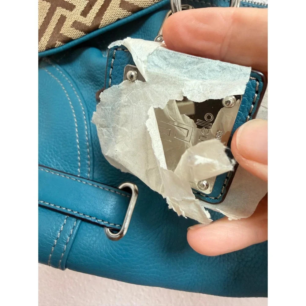 Tignanello Womens Satchel Large Teal Leather Dome Bag Matching Wristlet NWT
